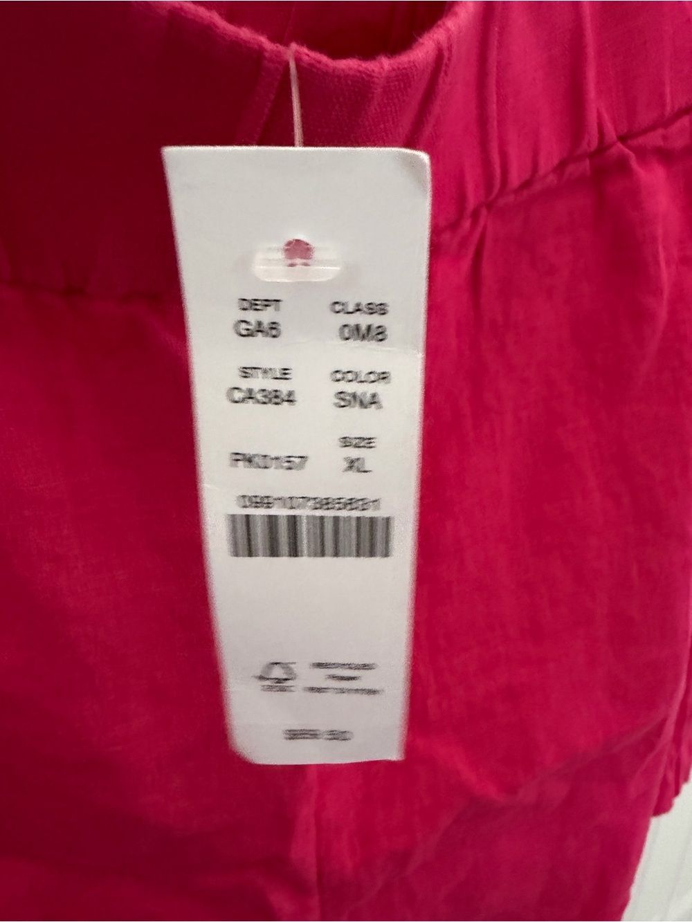J. Crew Bright Pink Elastic-Waist Linen-Blend Shorts size XL - Picture 3 of 4